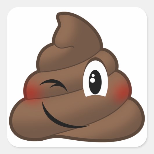 Winking Kack Emoji Quadratischer Aufkleber (Vorderseite)