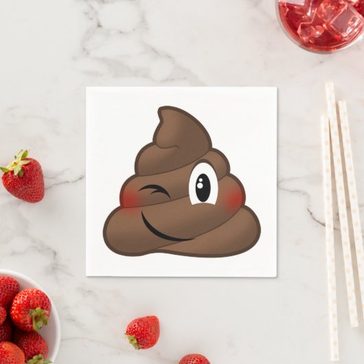 Winking Kack Emoji Serviette (Beispiel)