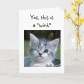 WINKING KITTEN SAGT, U SEHE BEI 40 PURRfect AUS Karte (Gelbe Blume)