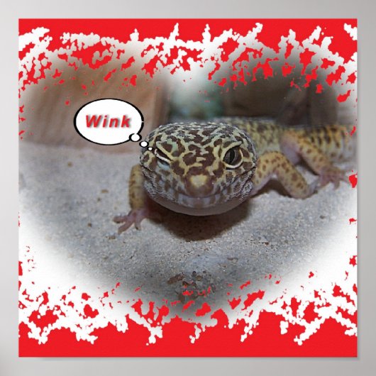 Winking Leopard Gecko Lizard Poster (Vorne)