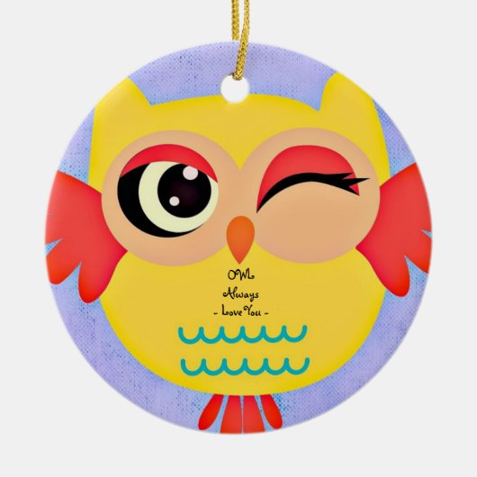 Winking Owl Ornament Round (Vorne)