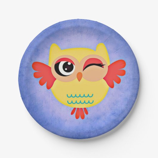 Winking Owl Pappteller (Vorderseite)