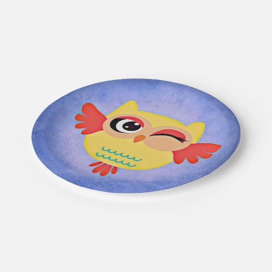 Winking Owl Pappteller (Schrägansicht)
