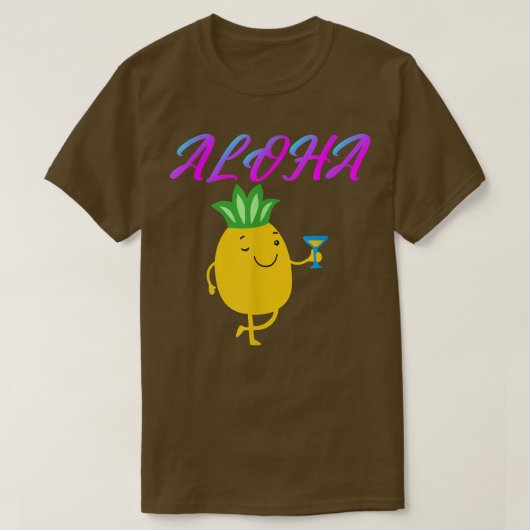 winking pineapple funny Aloha Hawaii Pineapple sum T-Shirt (Design vorne)