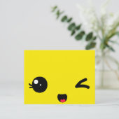 Winking Postkarte (Stehend Vorderseite)