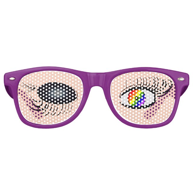 Winking Pride Funny Eyes auf Brille Sonnenbrille (Vorderseite)