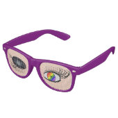 Winking Pride Funny Eyes auf Brille Sonnenbrille (Schrägansicht)