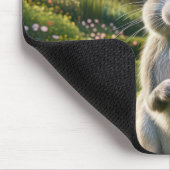 Winking Rabbit Holding a Carrot Mousepad (Ecke)