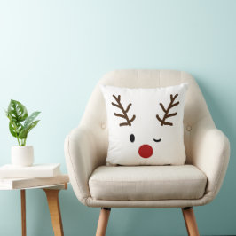 Winking Reindeer Buffalo Kariert Weihnachten Kissen