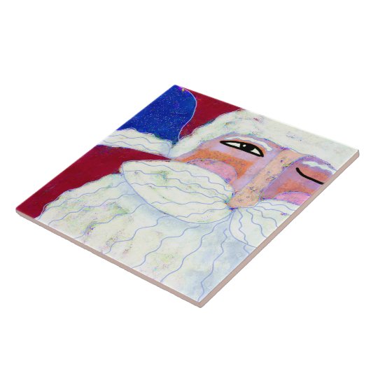 Winking Santa Abstrakt Art Fliese (Seite)