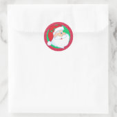 Winking Santa Claus Holiday Runder Aufkleber (Tasche)