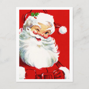 Winking Santa Feiertagspostkarte