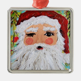 Winking Santa Ornament Aus Metall