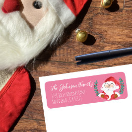 Winking Santa Pink Ferien Rücksendeadressen-Aufkle