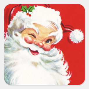 Winking Santa Quadratischer Aufkleber