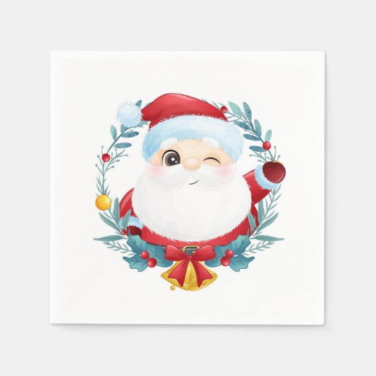 Winking Santa Serviette (Vorderseite)