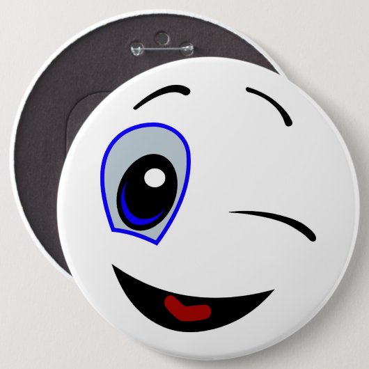WINKING SMILEY BUTTON (Vorne & Hinten)