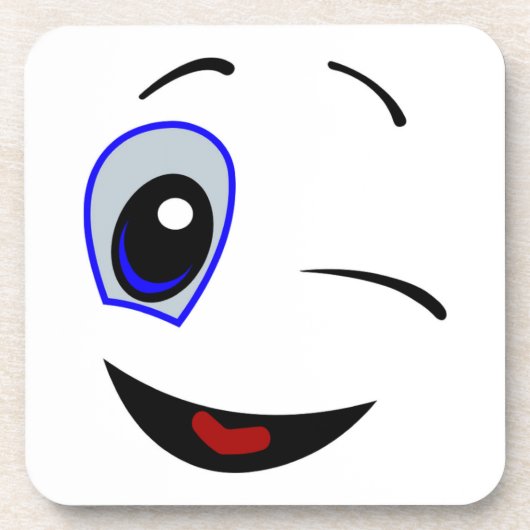 WINKING SMILEY GETRÄNKEUNTERSETZER (Vorderseite)