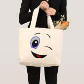 WINKING SMILEY JUMBO STOFFBEUTEL (Vorderseite (Produkt))