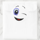 WINKING SMILEY RUNDER AUFKLEBER (Tasche)