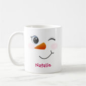 Winking Snowman Personalisierte Umarmung für Kinde Kaffeetasse (Links)