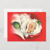 Winking Vintag Santa Christmas Postcard Feiertagspostkarte (Vorne/Hinten)