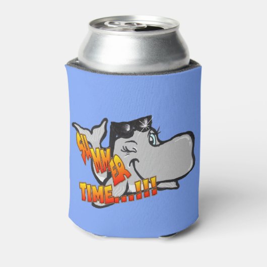 Winking Whale Cartoon Cooler Dosenkühler (Kanne Rückseite)