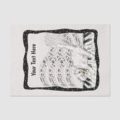 Winking White Cat tanzen auf Piano Black Frame Seidenpapier (Vorderseite)