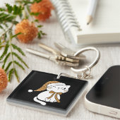 Winking Winter Cat Schlüsselanhänger (Vorderseite rechts)