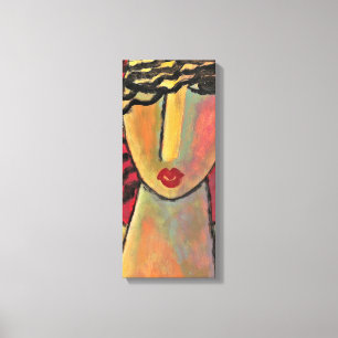 Winking Woman Abstrakte Acrylmalerei Leinwanddruck