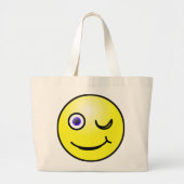 Winking Yellow Face Toe Bag Jumbo Stoffbeutel (Vorne)