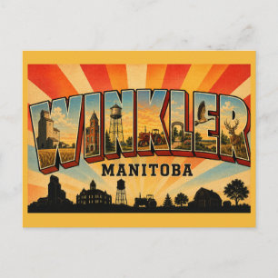Winkler Manitoba Prairie-Stadt Postkarte