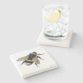 Winklige Hummel-Biene Steinuntersetzer (Seitenansicht)