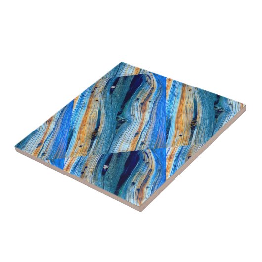 winklige rustikale blaue hölzerne Bretter Fliese (Seite)