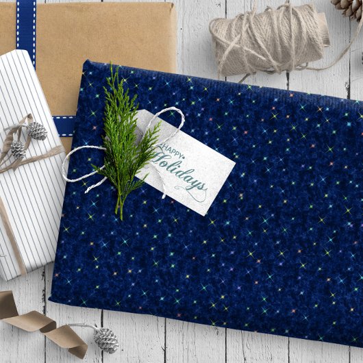 Winkling Stars auf Blue ID878 Geschenkpapier