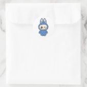 Winky Blue BunBite Runder Aufkleber (Tasche)