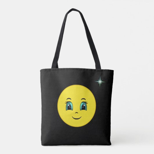 Winky Happy Face Emoji auf Black Tasche (Rückseite)