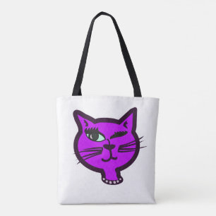 Winky Lila Cartoon Cat Tasche