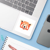 Winky Red Panda Aufkleber (Laptop mit iPhone)