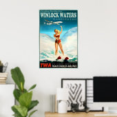 Winlock Waters Washington TWA Trans World Airlines Poster (Heimbüro)