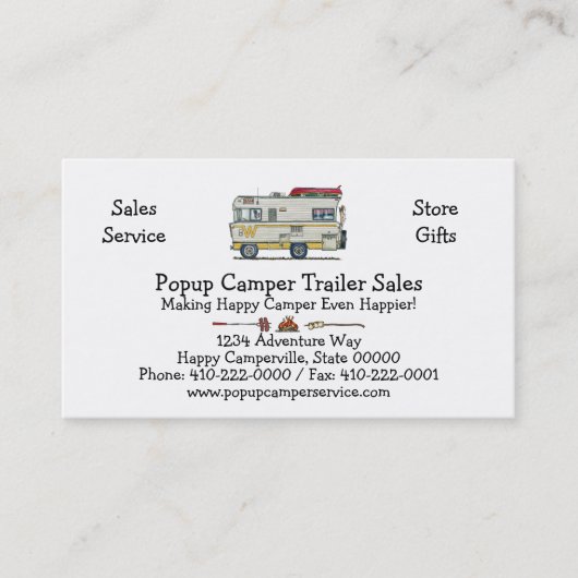 Winnebago-Camper RV-Kleid Visitenkarte (Vorderseite)