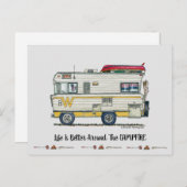 WINNEBAGO RV happy camper art print Cute whimsical Postkarte (Vorne/Hinten)