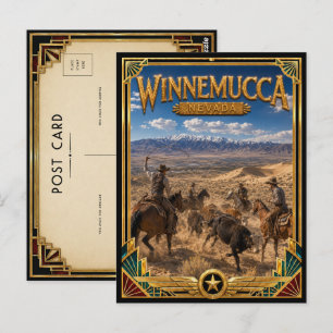 Winnemucca Nevada Vintage Art Deco Golden Age Postkarte