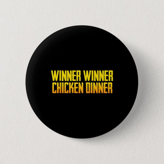 Winner Winner Chicken Dinner Schwarz Herren Modern Button (Vorderseite)