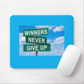 Winners Never Give Up Motivational Mouse Pad Mousepad (Mit Mouse)