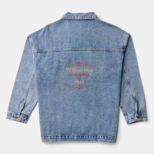 Winnetka Kalifornien Vintage-Typografie Jeansjacke