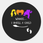 Winnie I Smell A Child Halloween Pregnancy Announc Runder Aufkleber (Vorderseite)
