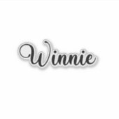 Winnie Name - Handgeschriebene Kalligrafie Aufkleber (Vorderseite)