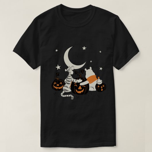 Winnie Pooh Halloween Tigger und Pooh Pumpkin T-Shirt (Design vorne)