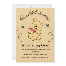 Winnie Puuh 1. Geburtstagseinladung